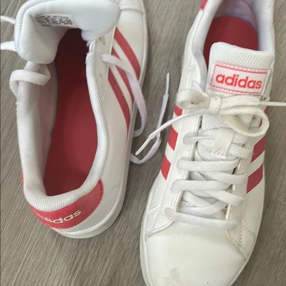 Adidas White Sneakers with Red Stripes - Picture 3 of 5
